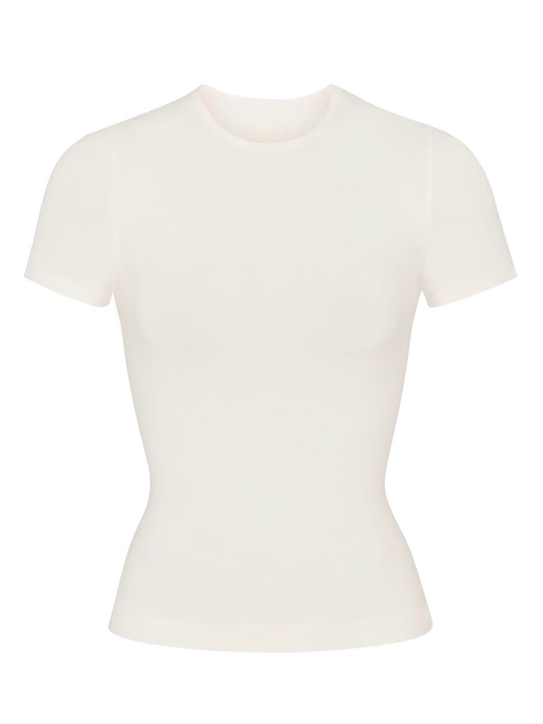 Skims White Short Sleeve Crew Tee